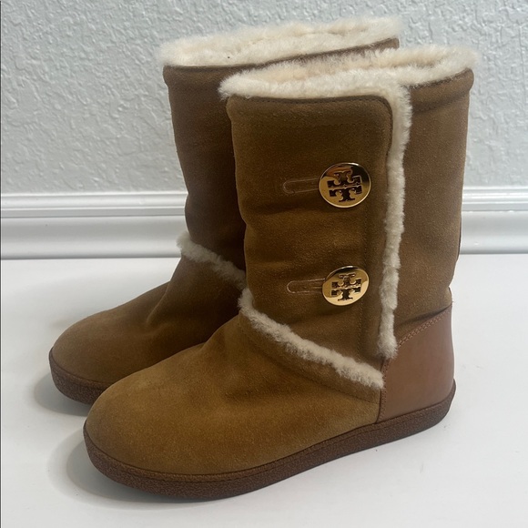 Tory Burch Shoes - Tory Burch Ginger Suede Shearling Boots Sz 6